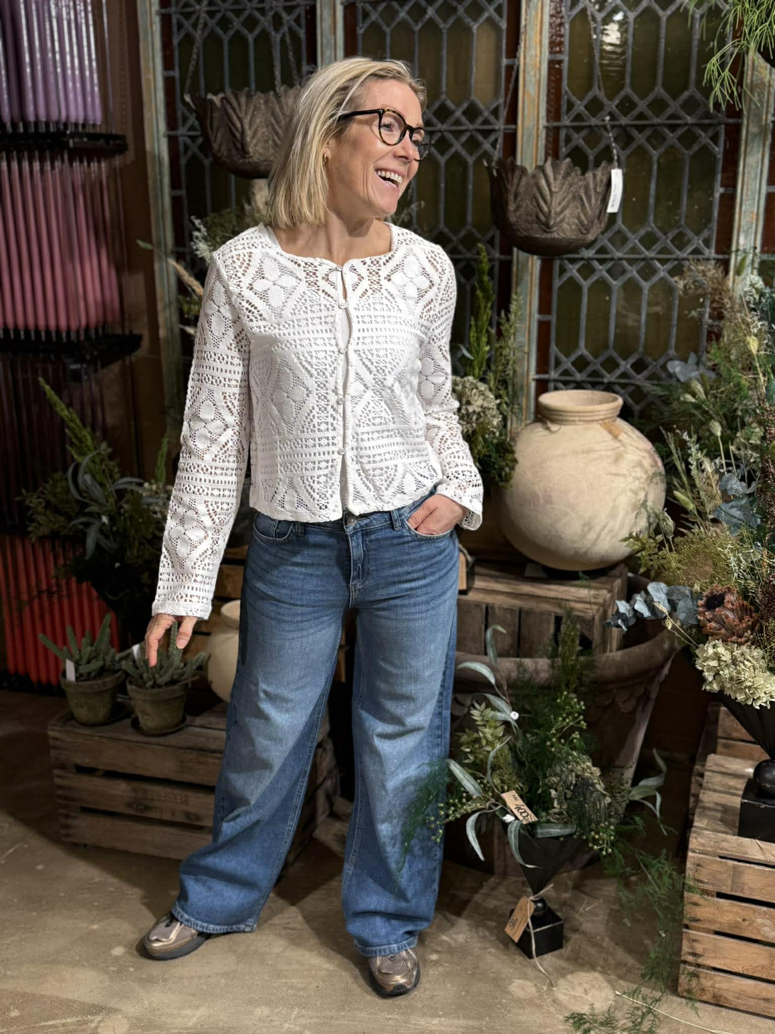 PCBONNIE Cardigan - Cloud Dancer